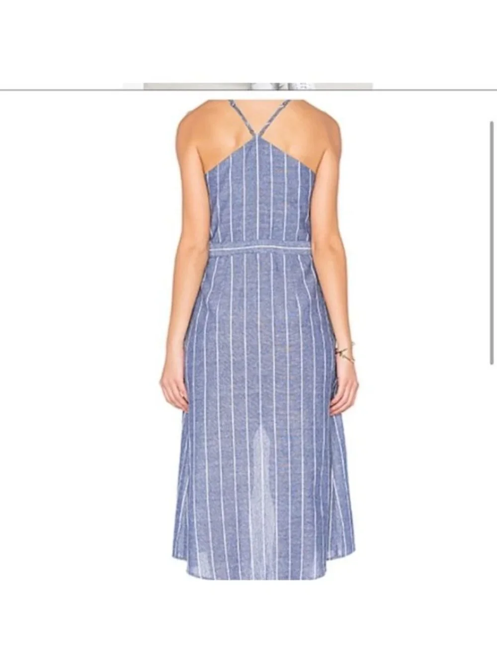 SAYLOR Blue, White Midi Sundress w/midriff cutout detail sz S - Picture 2 of 8